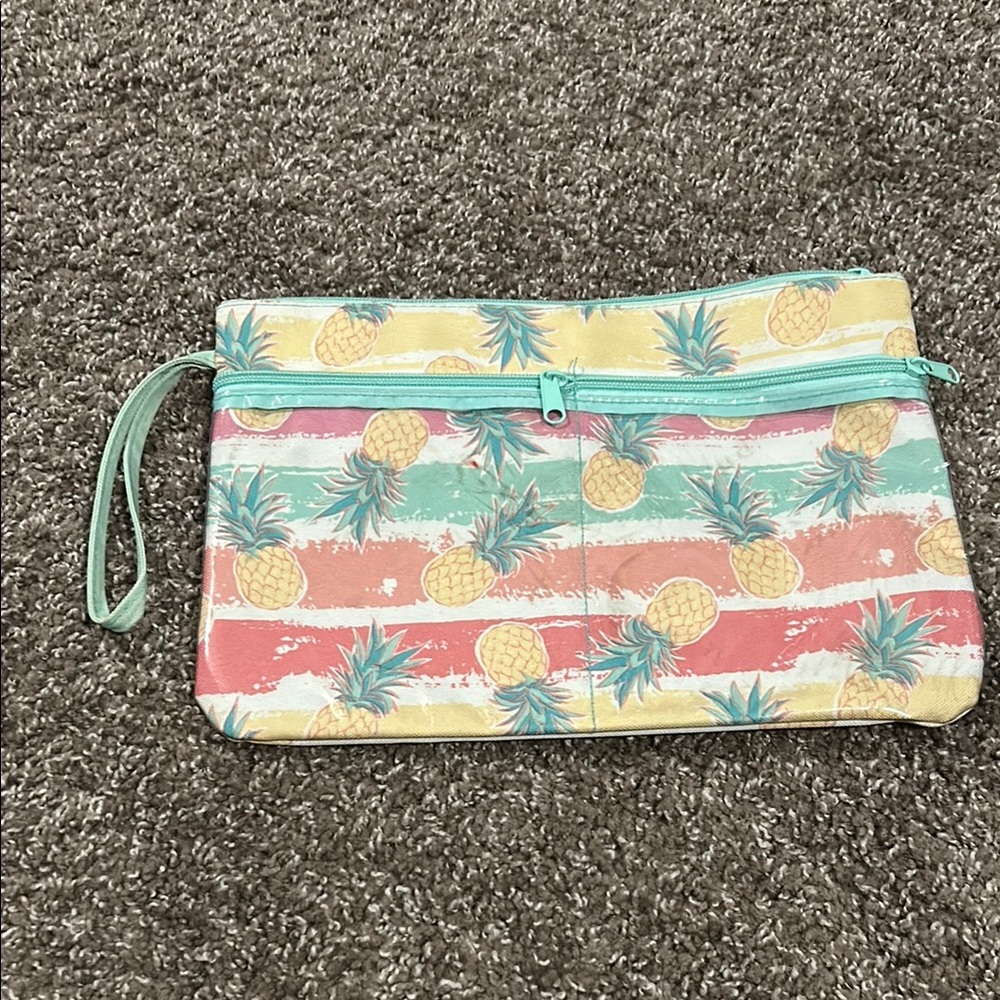 Tropical Pineapple Print Clutch